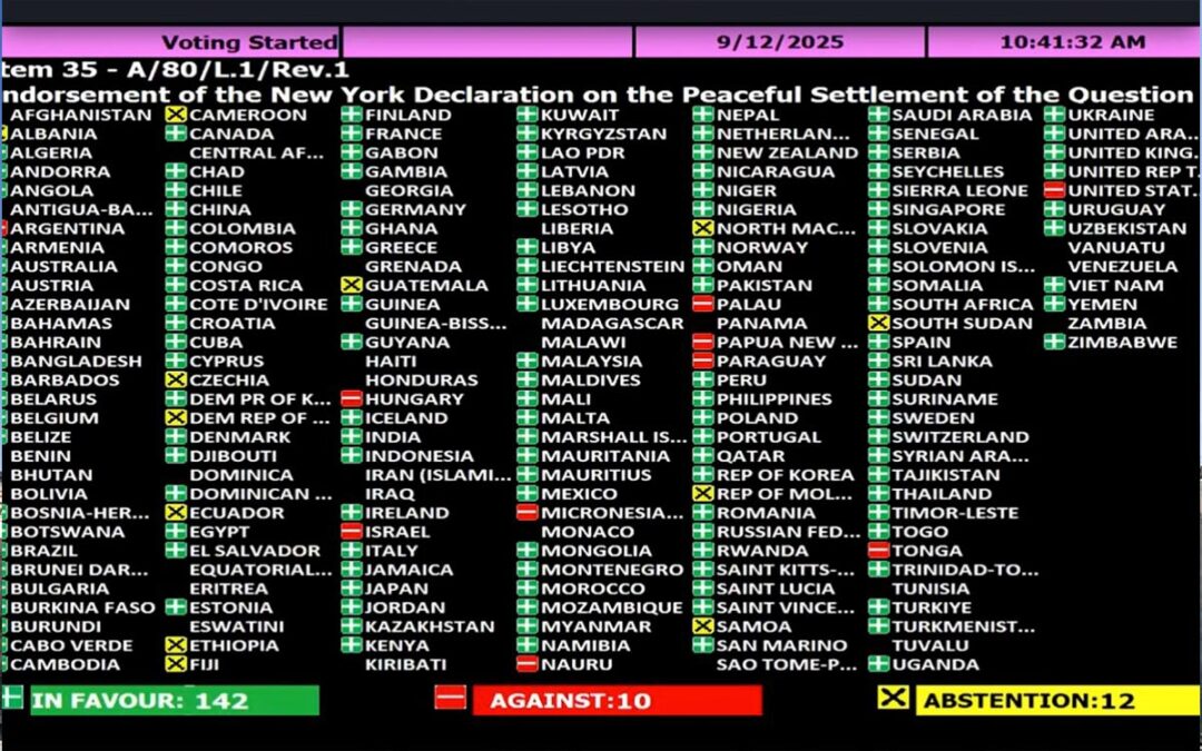 La ONU respalda el proyecto de Francia y Arabia Saudita para crear un Estado Palestino